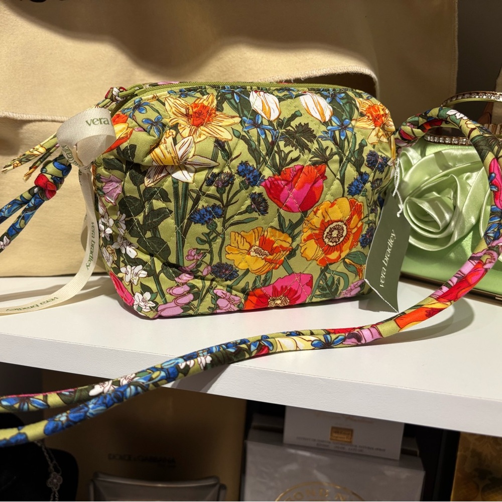 Vera Bradley Floral Cosmetic Bag - Green and Multicolor